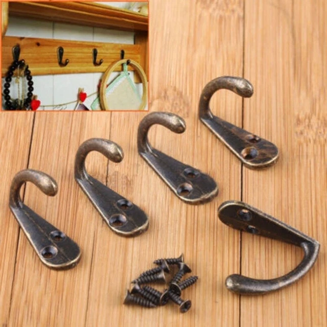 Antique Cast Iron Coat Hooks/old Vintage Hat Hanging Mini Hot Pegs NEW D3G1