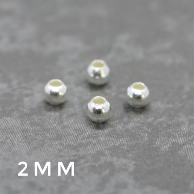 925 Sterling Silver ROUND SPACER BEADS 2mm, 3mm, 4mm, 5mm, 6mm, 8mm - wholesale 2