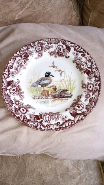 SPODE WOODLAND WINGED Teal Duck, England: Dinner Plate (s), 10 1/2