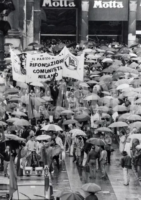 Altes Pressefoto Mailand, Strike & Spare Gegen Die Erlass Amato, 1992, Druck