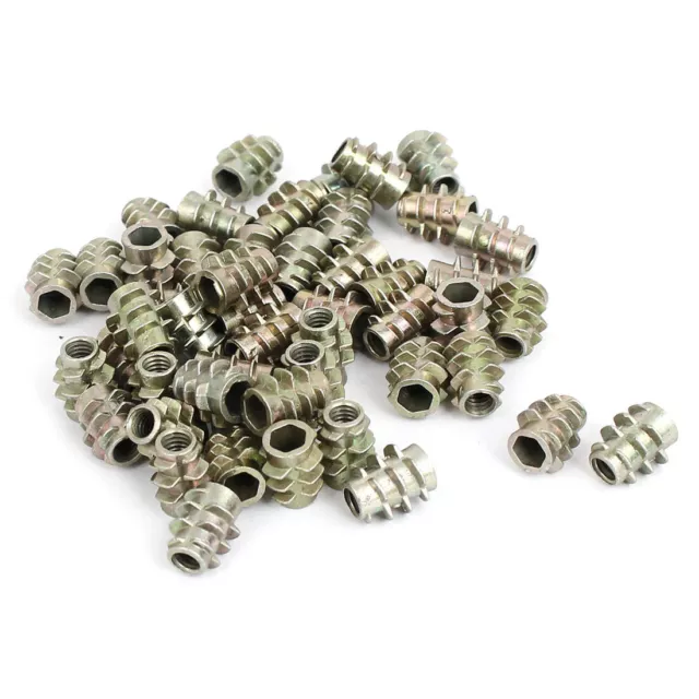 M4x10mm Zinc Plated Hex Socket Screw in Thread Insert Nut 50pcs for Wood