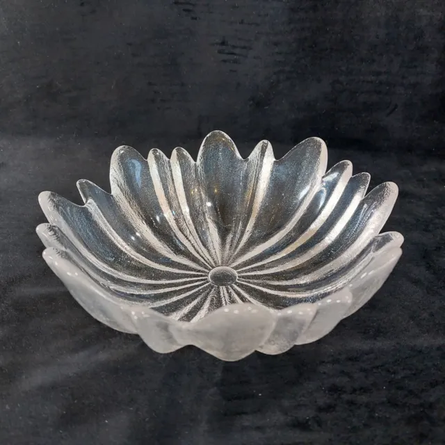 Dartington Crystal Hollywood Bowl Clear Glass Flower Shape Frank Thrower Vintage