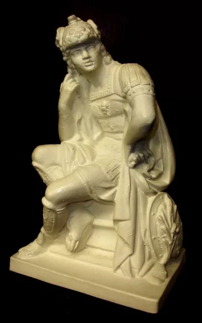Statue of Seated Greek Soldier Art Sculpture Roman 17002