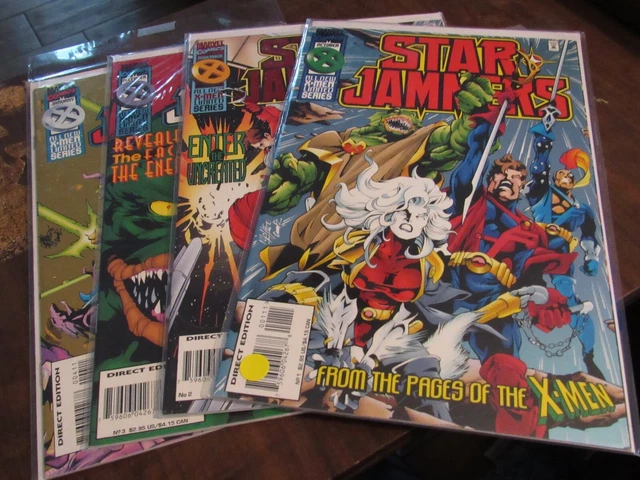 Star Jammers #1 2 3 4 Marvel X-Men FOIL Mini Series Comic Book Complete Set 1-4