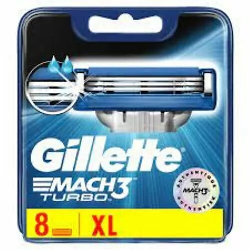 Gillette Mach 3 Turbo Manuel Rasoir Lames - 8s Paquet (Cartouche)