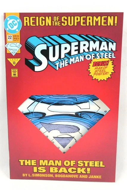 Superman The Man of Steel #22 Reign of Superman Die-Cut 1993 Comic DC Comics F-