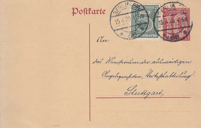 DEUTSCHES  REICH  - 5 x Dienstpostkarten - ex  DP  1 /4 - alle  BEDARFSGEBRAUCHT 2