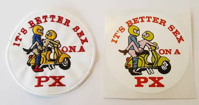 Toppa + Adesivo It's Better Sex on a PX Patch Sticker Vespa 8 cm scooter girl