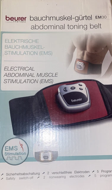 Beurer EM 30 Bauchmuskelgürtel, EMS-Training mit 2 Kontaktelektroden, OHNE GERÄT