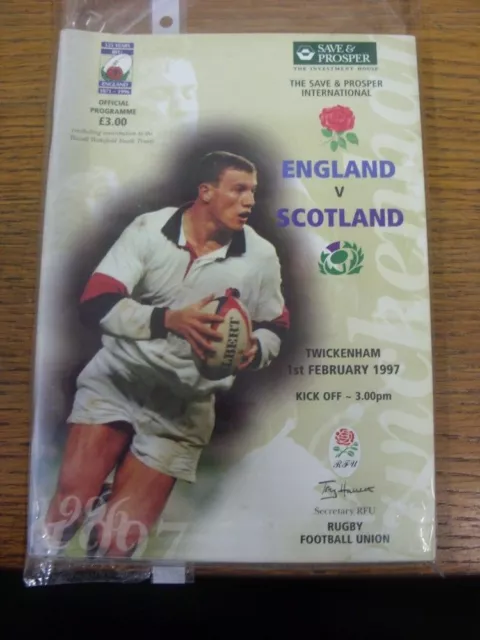 01/02/1997 Rugby Union Programme: England v Scotland [At Twickenham]. FREE POSTA