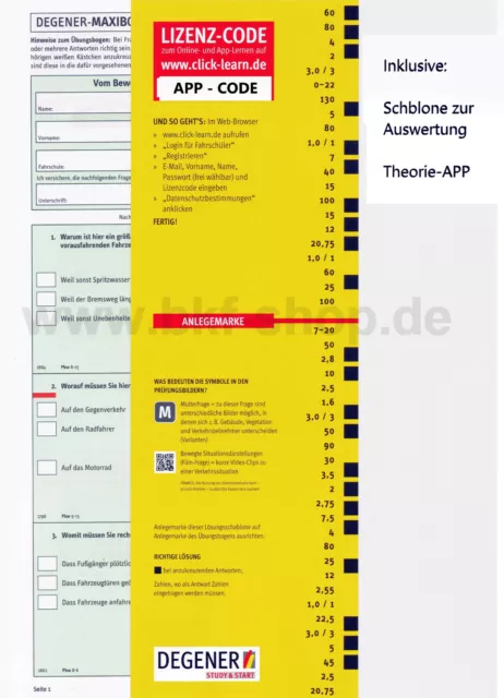 Fahrschule Fragebogen Lehrbuch Klasse B Autoführerschein Prüfbögen + APP 2024 3