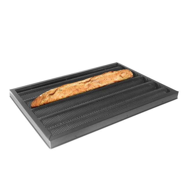 Baguetteblech - 40 x 60 cm - mit 5 Mulden | GGM Gastro