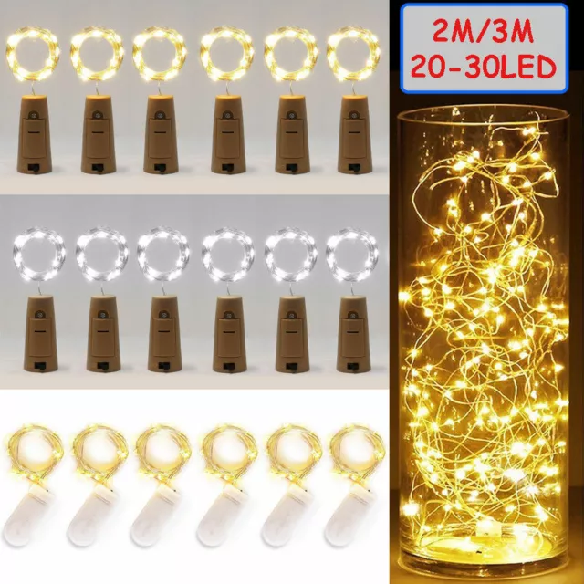 20 LED Wine Bottle Cork Shape Lights Night Fairy String Light Lamp Xmas Party 2M