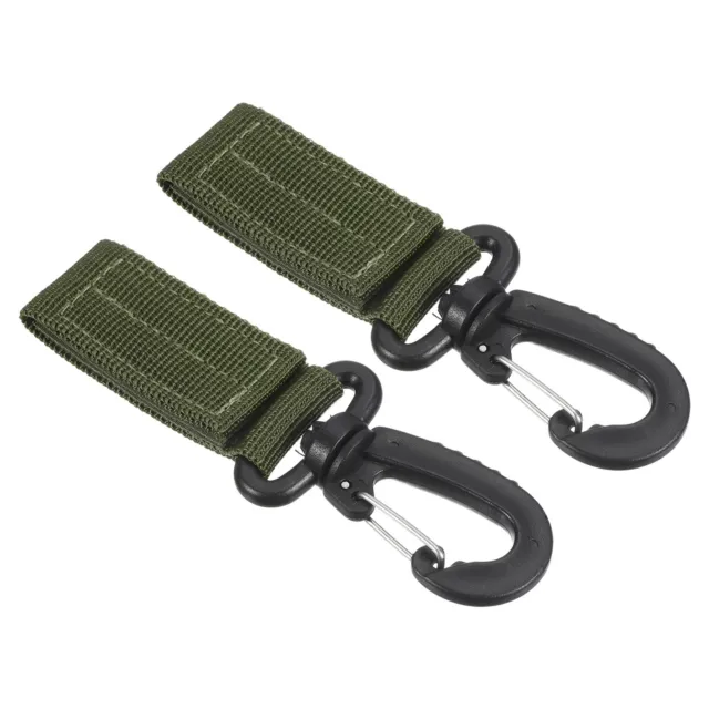Cintura Agganci Cinturino 2pz Nylon Fettuccia Appendere Fibbia Portachiavi Verde
