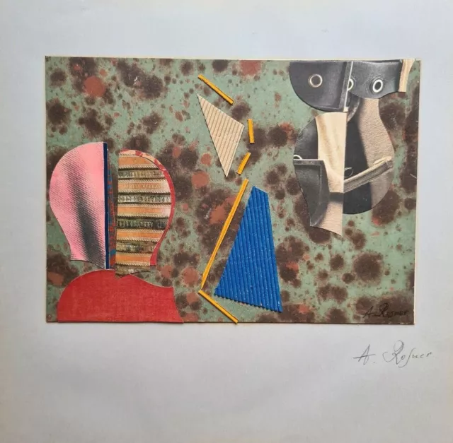 A. Rosner Dipinto Tecnica Mista  Collage Su Cartoncino Opera  Arte Contemporanea