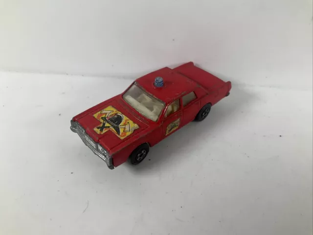 MATCHBOX LESNEY SUPERFAST 59 Mercury Fire Chief Voiture Rouge EUR