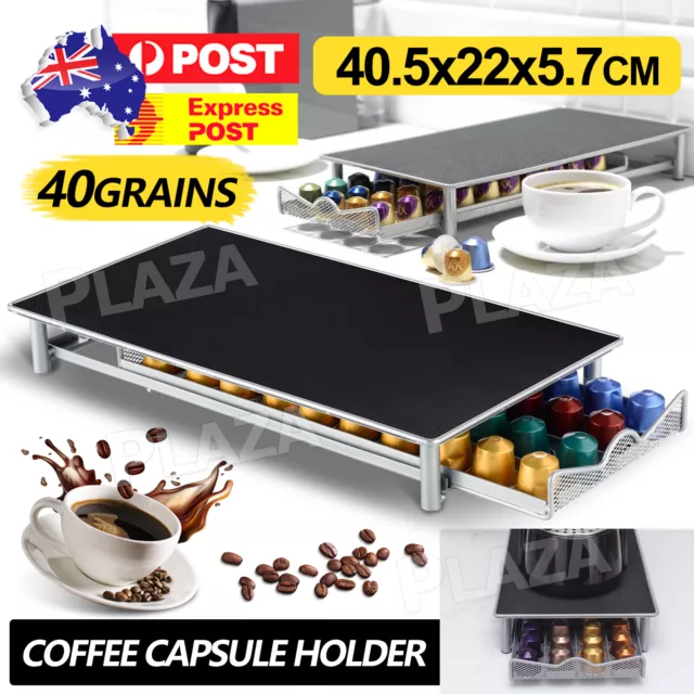 For Nespresso 40 Coffee Capsules Pod Holder Stand Dispenser Rack Storage Capsule