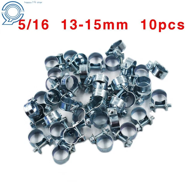 New 10 Pcs 19/32" (13mm-15mm) Fuel Injection Hose Clamp Or Auto Fuel Clamps