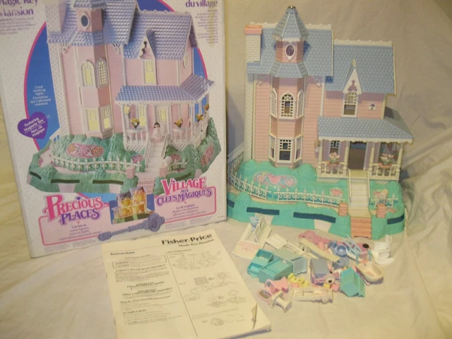 Vintage FISHER-PRICE PRECIOUS PLACES 1988 MANOIR DU VILLAGE AUX CLEFS MAGIQUES