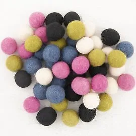 Bolas de fieltro selección de colores cuentas de fieltro 18 mm iniciador de proyectos hechas a mano bola de lana