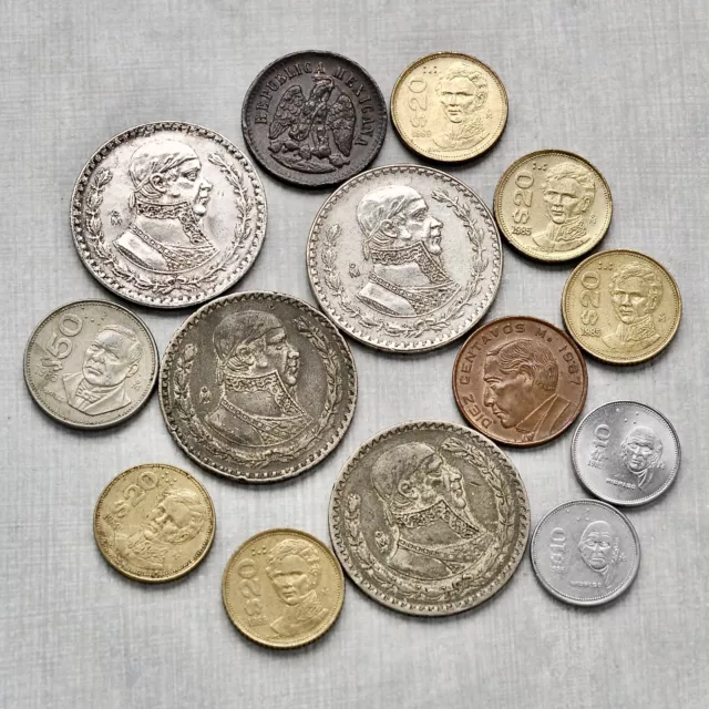 Mexico Coin Lot 1897 Un 1 Centavo 1959 1967 Silver Pesos $20 Guadelupe Victoria