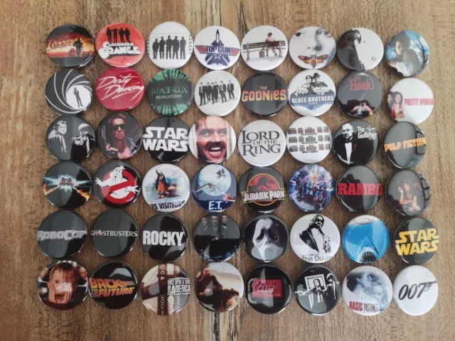 Pack Lot Badge Pin Button Film Cinema Movie *48