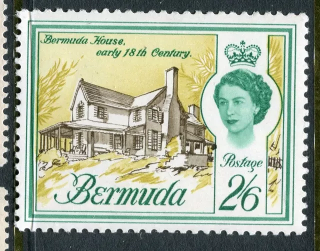 BERMUDA; 1962 early QEII Pictorial issue fine Mint hinged 2s.6d. value