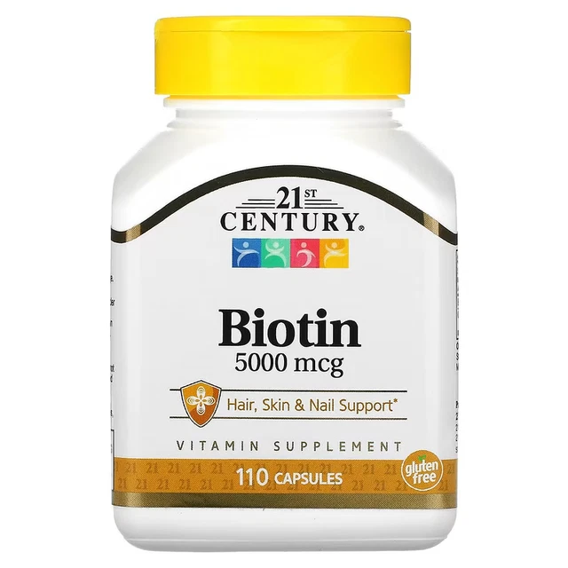 21ST CENTURY, BIOTIN, 5,000 mcg, 110 Capsules, Expiry:2026 £9.25 ...