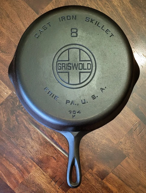 "Fully Restored" GRISWOLD #8 large logo cast iron skillet expertly seasoned