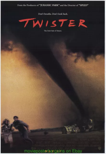 TWISTER MOVIE POSTER Bill Paxton DS 27x40 Steven Spielberg 1996 TORNADO
