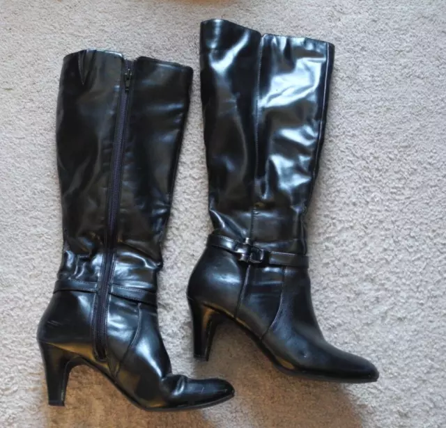 Karen Scott Womens Hanna Knee-High Boots Shoes Faux Leather Fair Condition 7M