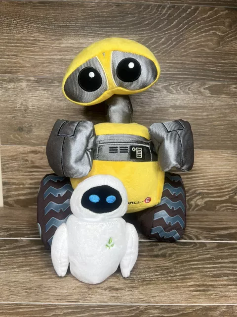 Disney Store Exclusive Wall-E Plush Large 14 Inch Yellow & Eve Disney Exclusive