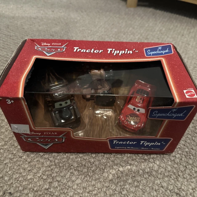 Mattel Cars Mini Racers Die-Cast Vehicle 3-Pack - Goin' Tractor Tippin' (Muddy McQueen, Mater, Tractor)