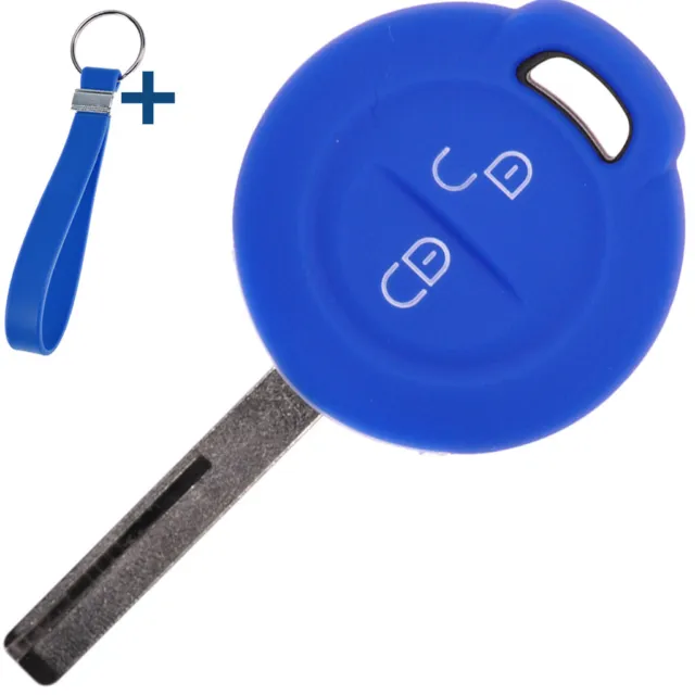 Schlüssel Hülle + BAND Blau für Mitsubishi Colt VI Smart Forfour 454