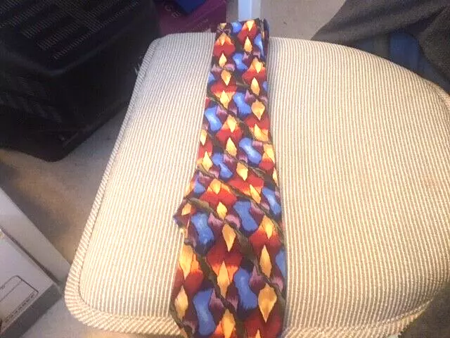 J. Garcia Abstract Desinger Tie 100% Silk With Multicolor With Blue Orange Green