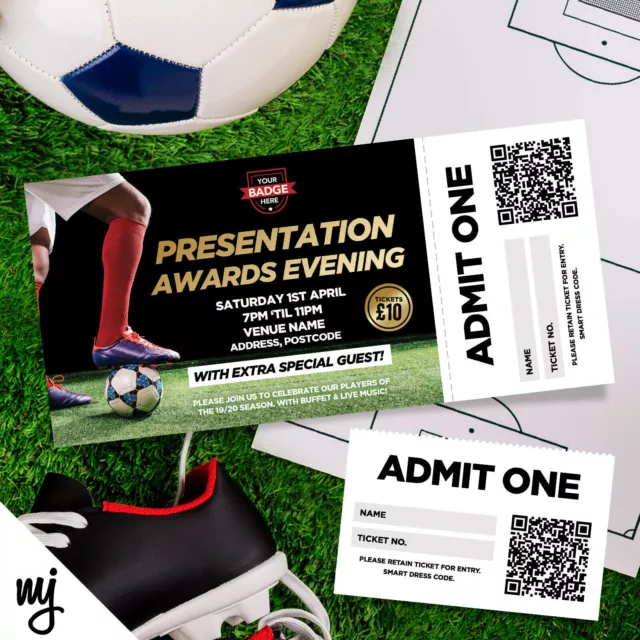 Custom Football Presentation Awards Night Ticket Printing | Perforated Stubs 01