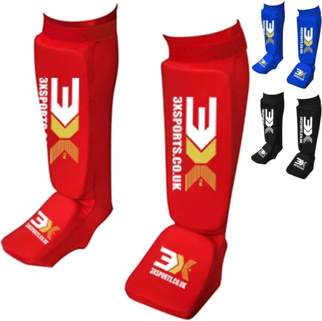 3X Sports Shin guard instep MMA Leg Foot Protector Muay Thai KickBoxing Shin Pad
