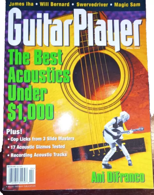 Guitar Player Magazine April 1998 Acoustics Ani DiFranco Excellent Condition