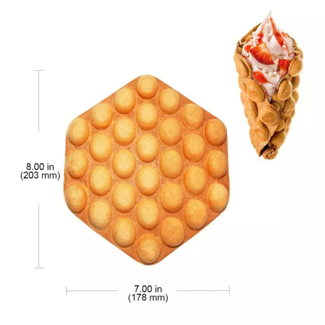 Egg Waffle Maker Mold | Replaceable 180 Degree Rotating Waffe Iron | Nonstick 3