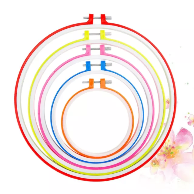 5 Pcs Practical Cross Stitching Rings Quilting Hoop Adjustable