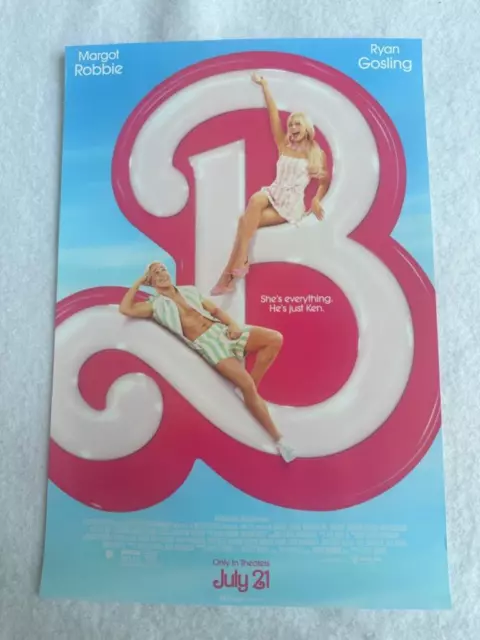 BARBIE 11.5"x17" Original Promo Movie Poster 2023 MINT Margo Robbie Ryan Gosling