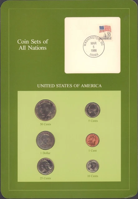 Coin Sets of All Nations United States of America USA BU 1979-1986