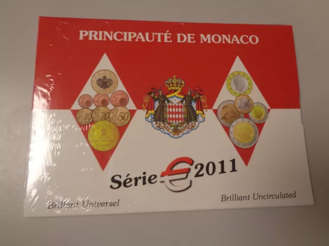 MONACO 2011 - Offizieller KMS Kursmünzensatz in BU, original verschweisst