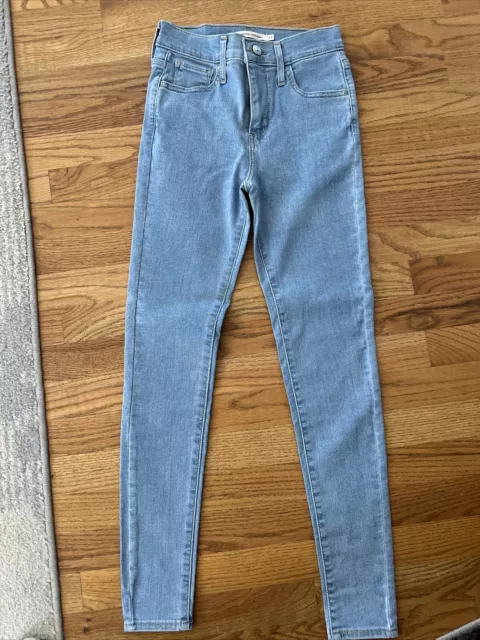 Levis 720 High Rise Super Skinny Jeans Womens Size 24 Blue Denim