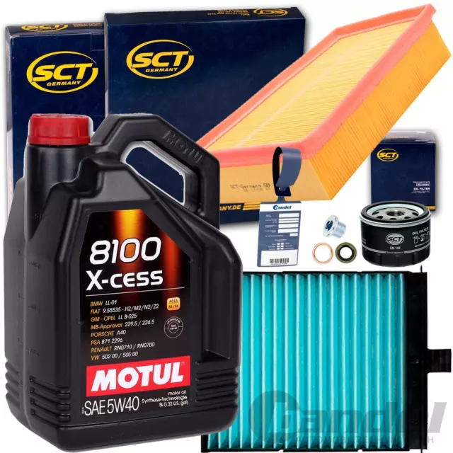 FILTERSET INSPEKTIONSPAKET+MOTUL 5W40 ÖL passend für RENAULT SCENIC 2+GRAND