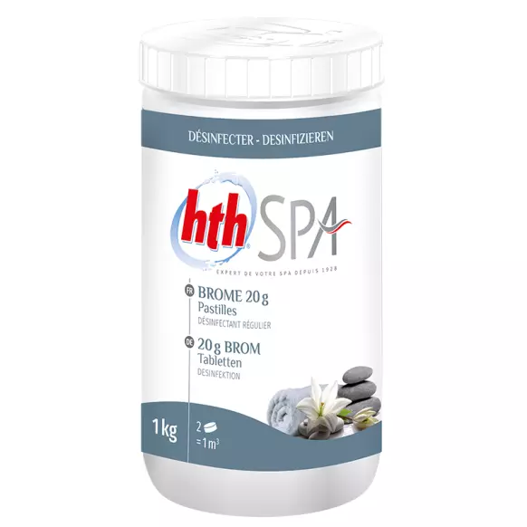 Brome HTH Spa désinfection régulière pastilles 20 g. - 1 kg