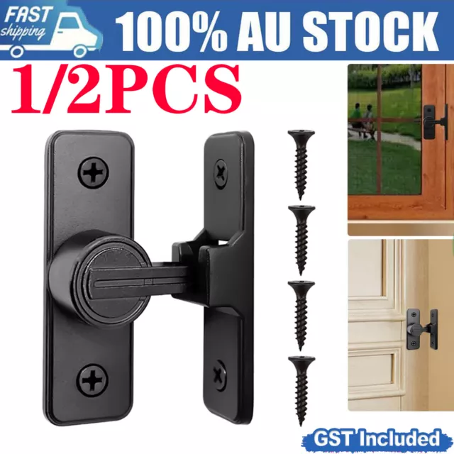 1/2X Barn Door Lock Heavy Duty Sliding Barn Door Latch Lock 90 Degree Gate Latch