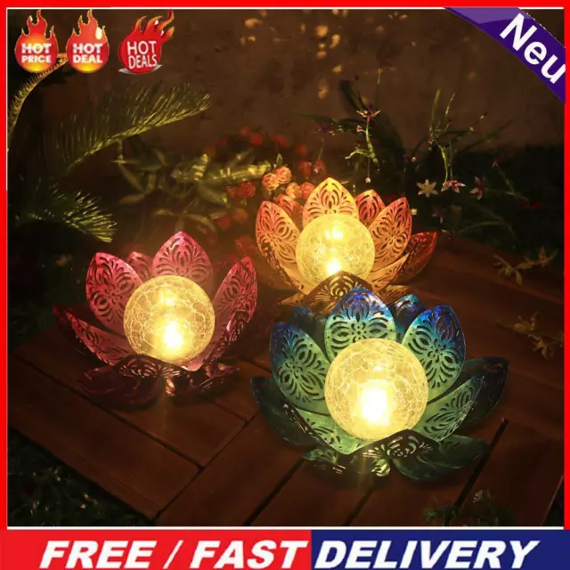 Outdoor LED Lotus Solar Lamp Waterproof Iron Art Floating Flower Pond Decoration