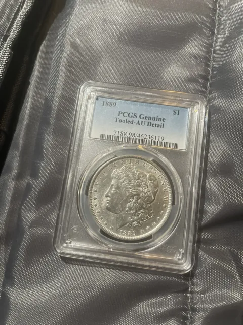 1889-Morgan Silver Dollar PCGS Genuine AU Detail