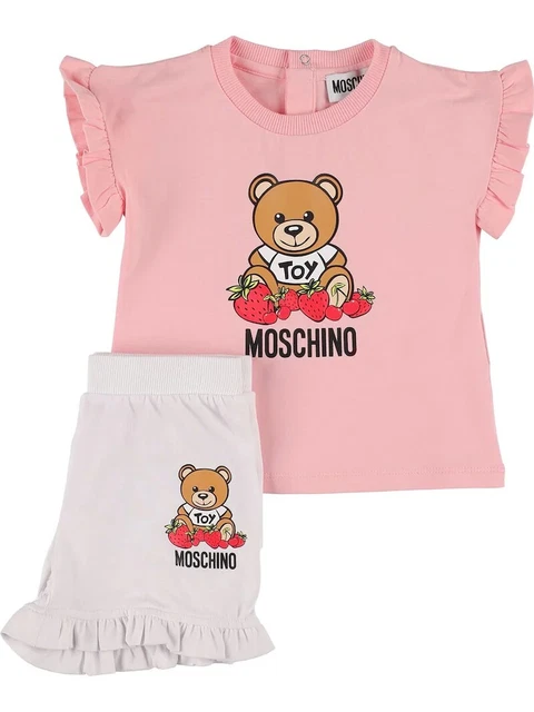 MOSCHINOTOY LOGO ORGANIC T-SHIRT & SHORTS 18/24 Months